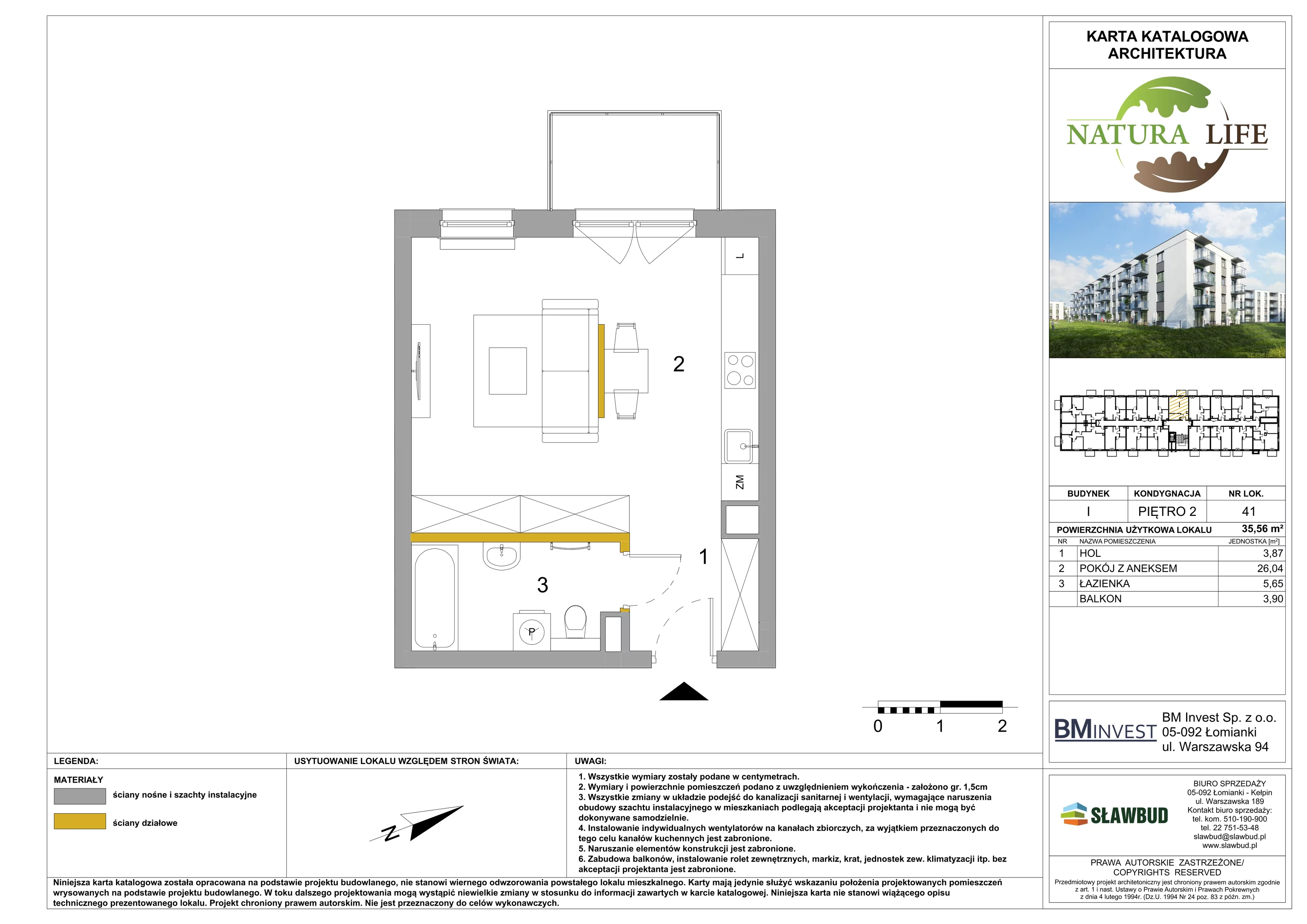 Mieszkanie 35,56 m², piętro 2, oferta nr I41, Osiedle Natura Life - Etap II, Łomianki, ul. Wiślana