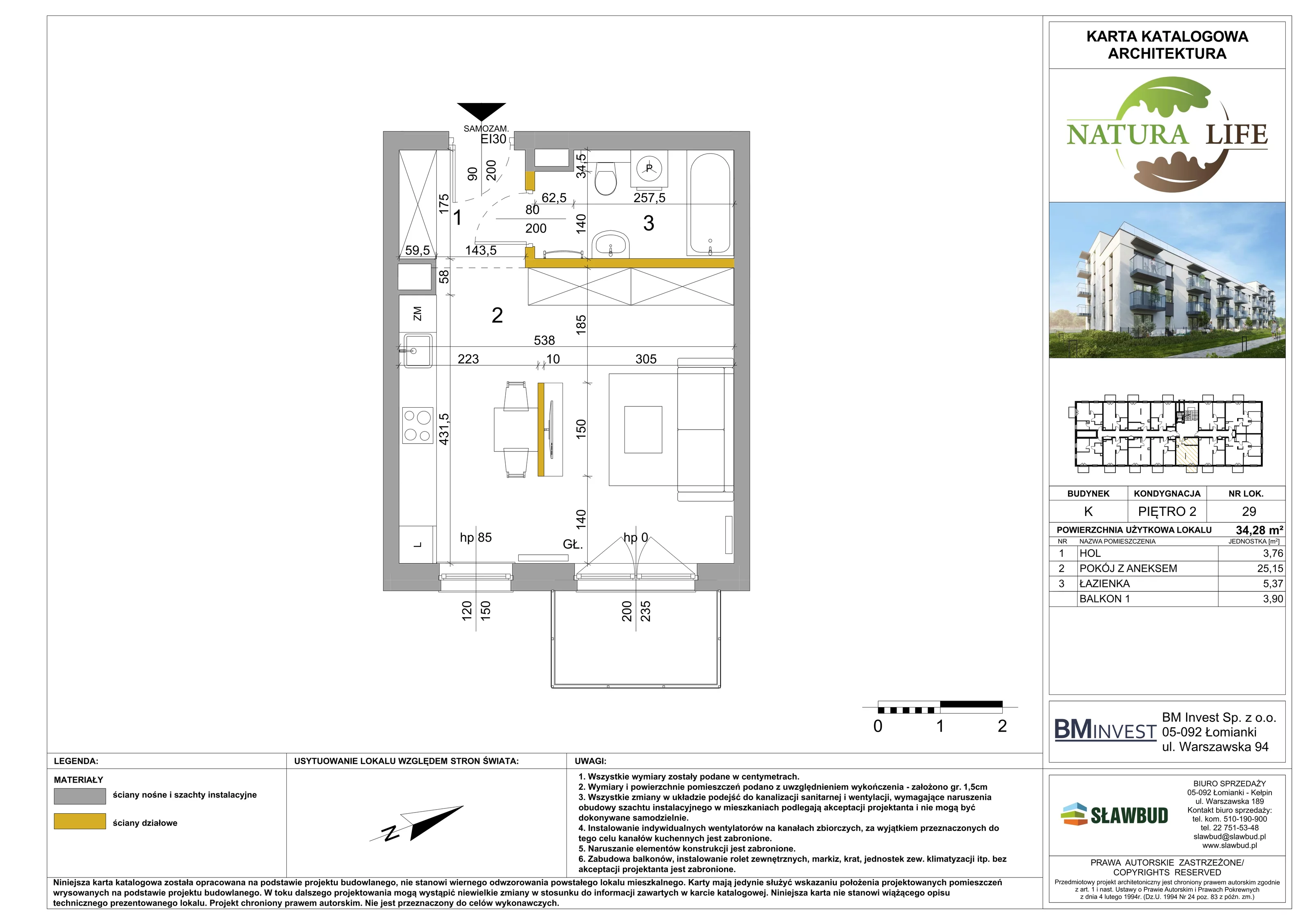 Mieszkanie 34,28 m², piętro 2, oferta nr K29, Osiedle Natura Life - Etap II, Łomianki, ul. Wiślana