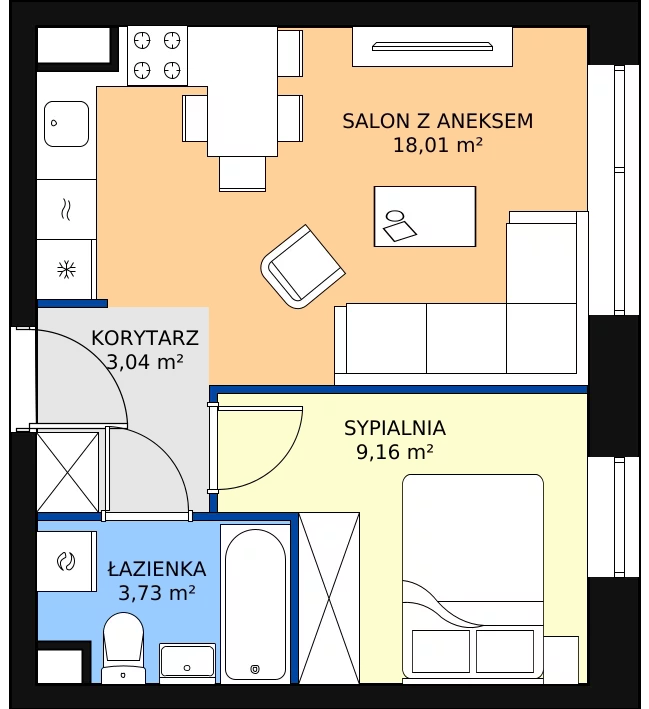 Zalety mieszkania 33.94 m², 4