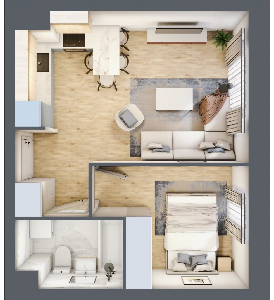 2 pokoje, mieszkanie 33,94 m², parter, oferta nr 4, Perła Śródmieścia, Białystok, Centrum, ul. Proletariacka