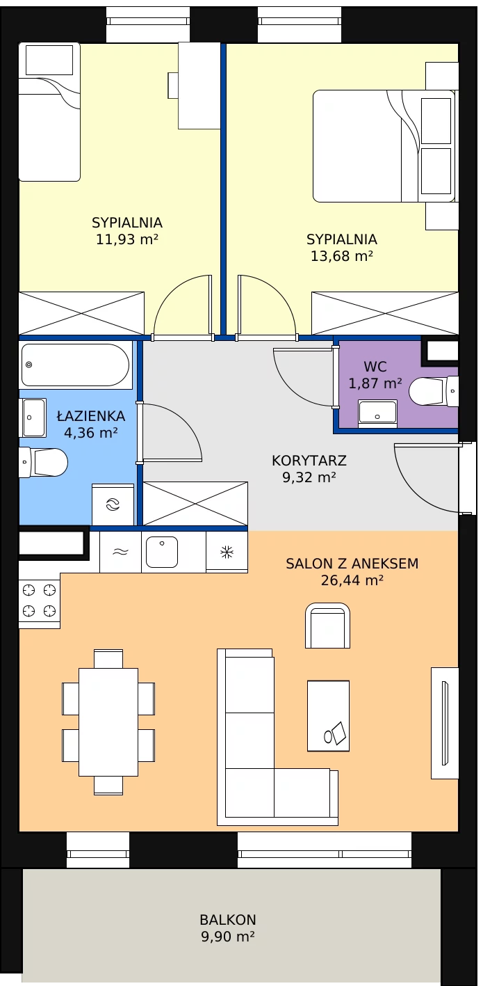 Zalety mieszkania 67.6 m², 15