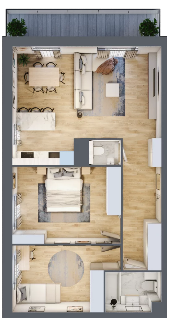 3 pokoje, mieszkanie 72,98 m², parter, oferta nr B1/54, Huzar B1 i B2, Białystok, Bacieczki, ul. Hugona Kołłątaja / kpt. Kazimierza Kamieńskiego