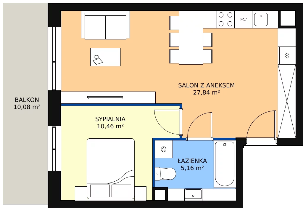 Zalety mieszkania 43.46 m², 10