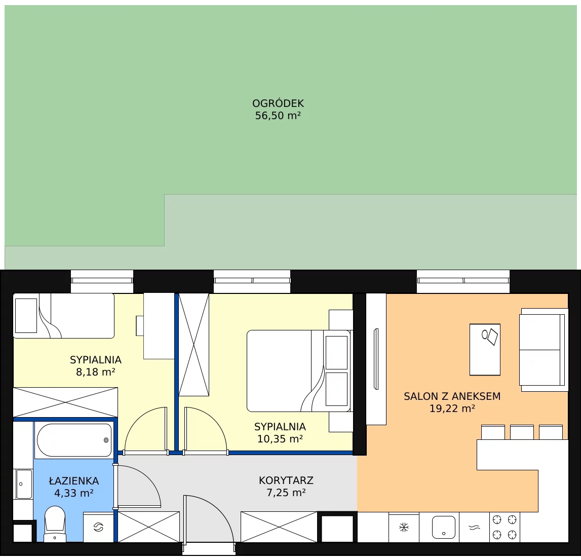 Zalety mieszkania 49.33 m², 13