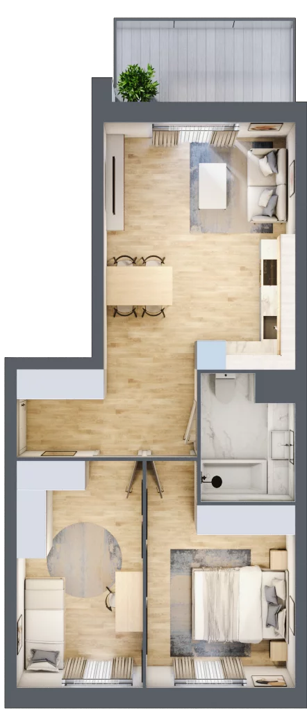 3 pokoje, mieszkanie 55,23 m², piętro 3, oferta nr 22, Zalesie, Ignatki-Osiedle, ul. Leśna