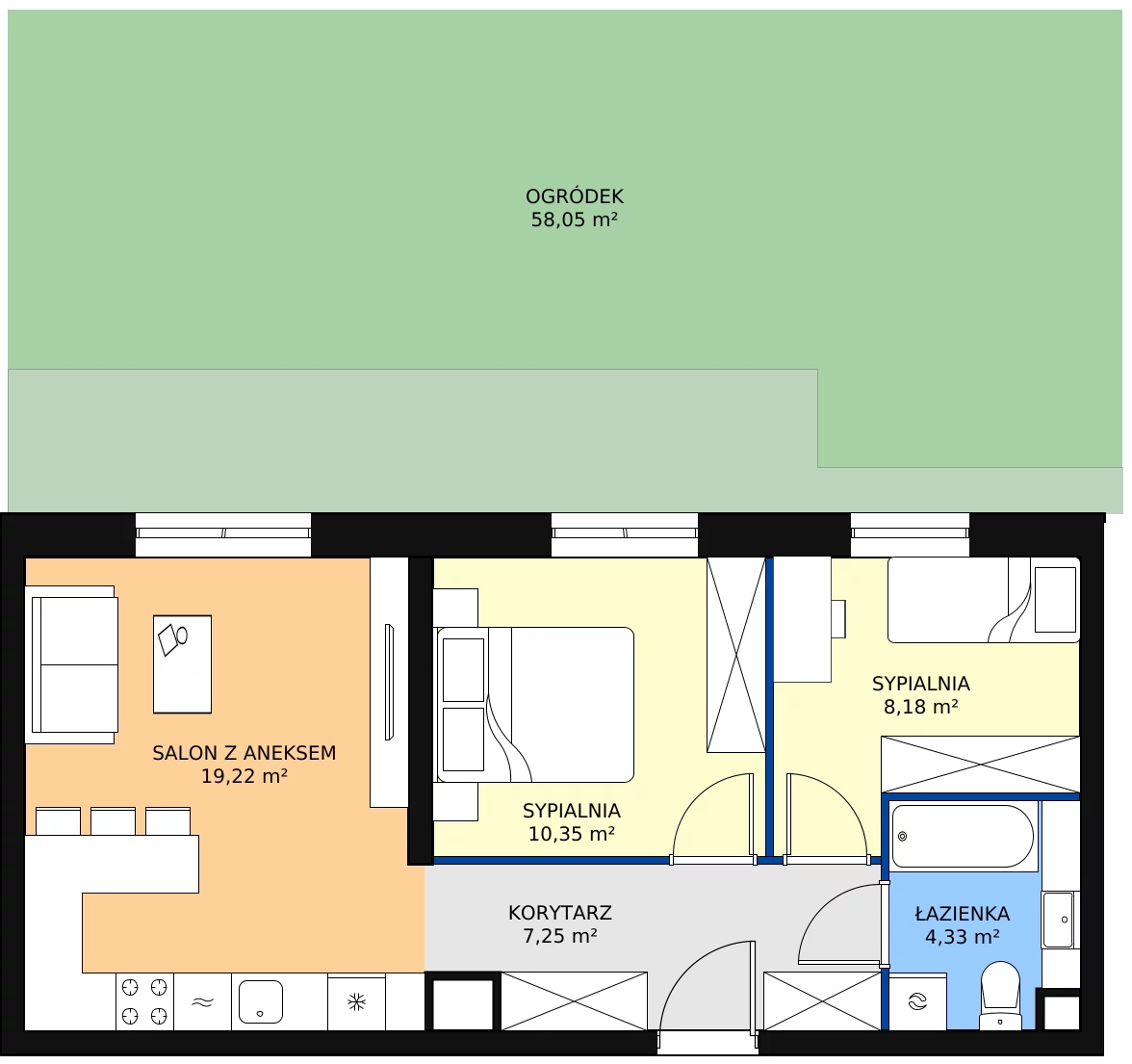 Zalety mieszkania 49.33 m², 23