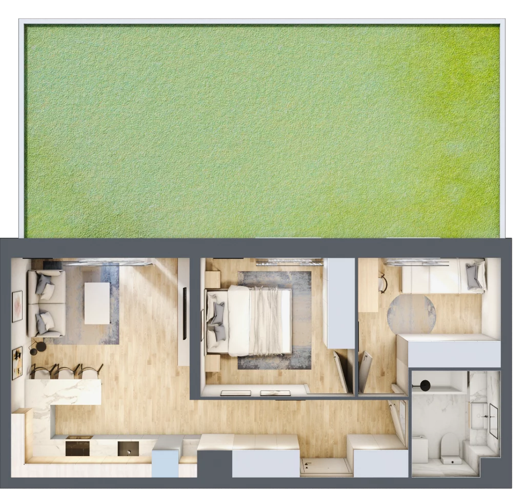 3 pokoje, mieszkanie 49,33 m², parter, oferta nr 23, Zalesie, Ignatki-Osiedle, ul. Leśna