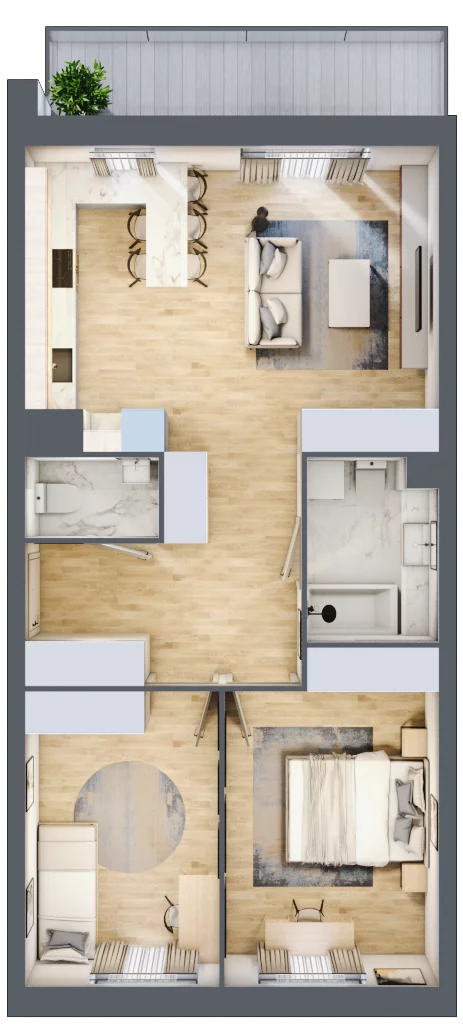 3 pokoje, mieszkanie 63,85 m², piętro 1, oferta nr 26, Zalesie, Ignatki-Osiedle, ul. Leśna