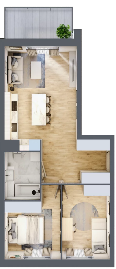 3 pokoje, mieszkanie 55,20 m², piętro 2, oferta nr 27, Zalesie, Ignatki-Osiedle, ul. Leśna