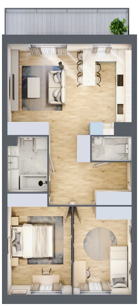 3 pokoje, mieszkanie 64,18 m², piętro 1, oferta nr 37, Zalesie, Ignatki-Osiedle, ul. Leśna