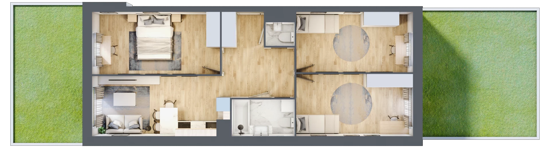 4 pokoje, mieszkanie 72,45 m², parter, oferta nr 51, Zalesie, Ignatki-Osiedle, ul. Leśna