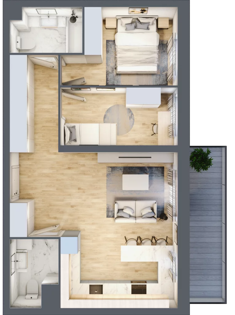 3 pokoje, mieszkanie 58,37 m², piętro 1, oferta nr 54, Zalesie, Ignatki-Osiedle, ul. Leśna