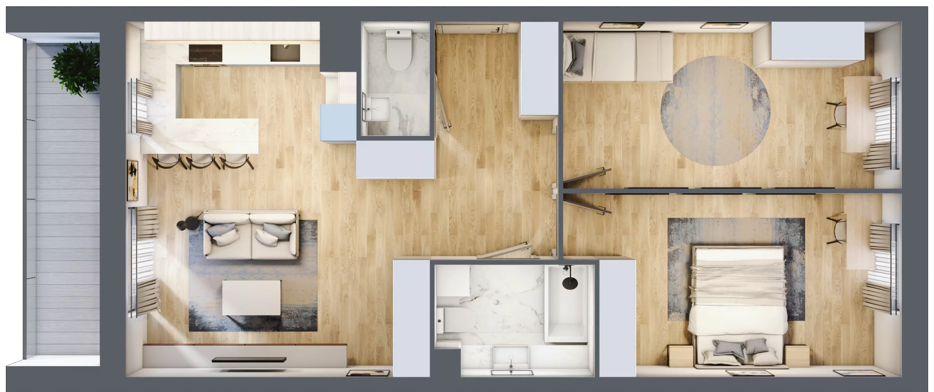 3 pokoje, mieszkanie 68,90 m², piętro 1, oferta nr 56, Zalesie, Ignatki-Osiedle, ul. Leśna
