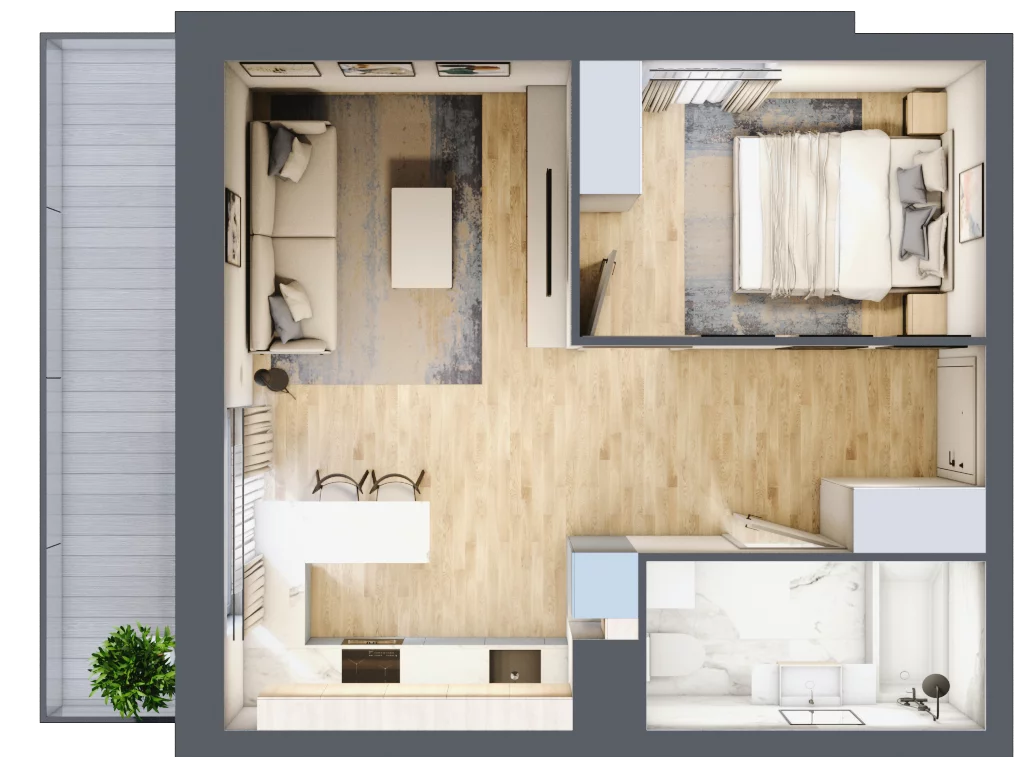 2 pokoje, mieszkanie 39,69 m², parter, oferta nr 72, Zalesie, Ignatki-Osiedle, ul. Leśna