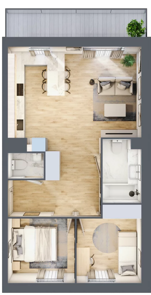 3 pokoje, mieszkanie 56,26 m², parter, oferta nr 75, Zalesie, Ignatki-Osiedle, ul. Leśna