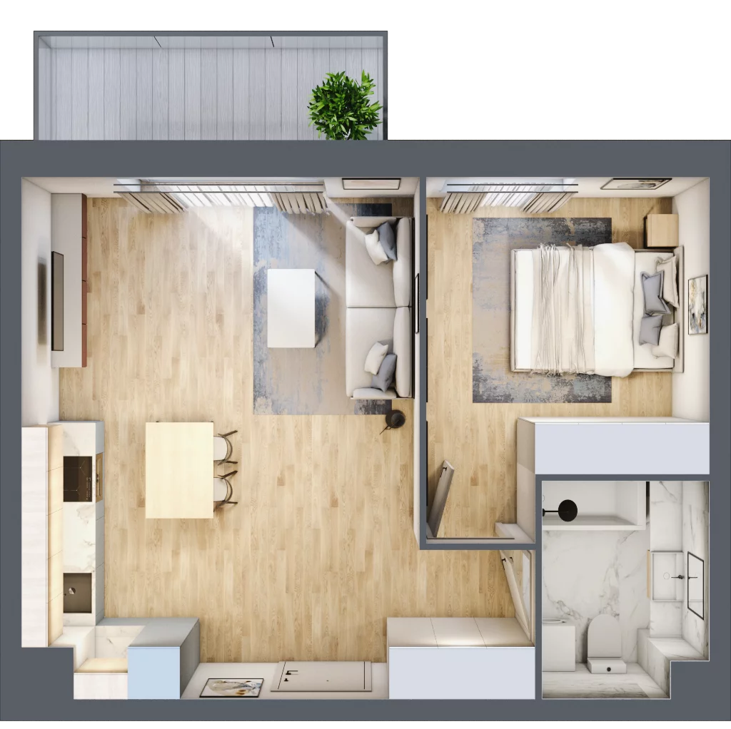 2 pokoje, mieszkanie 44,73 m², piętro 2, oferta nr 85, Zalesie, Ignatki-Osiedle, ul. Leśna