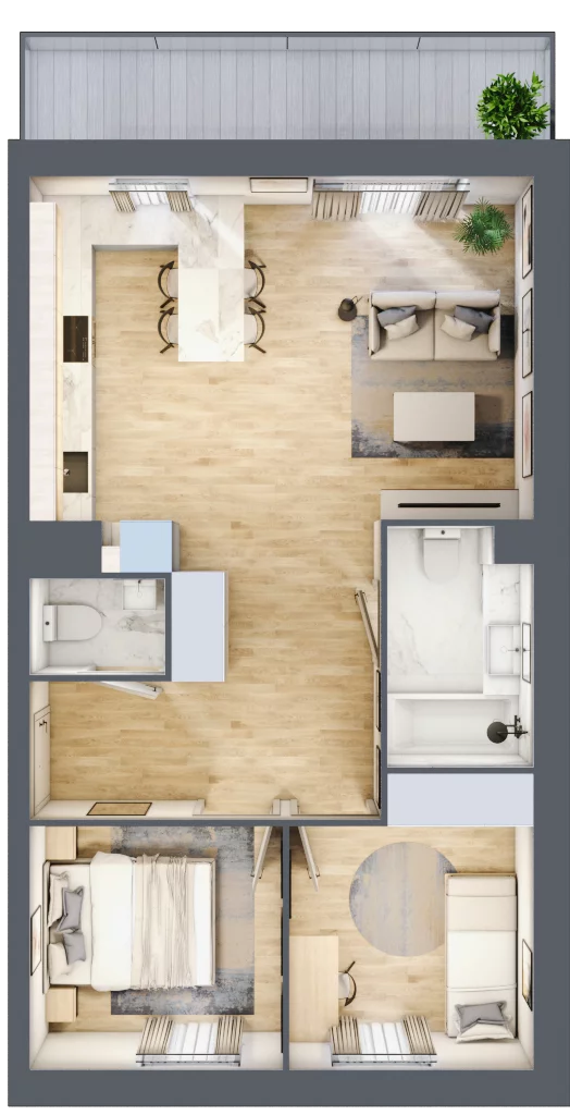 3 pokoje, mieszkanie 56,26 m², piętro 2, oferta nr 86, Zalesie, Ignatki-Osiedle, ul. Leśna