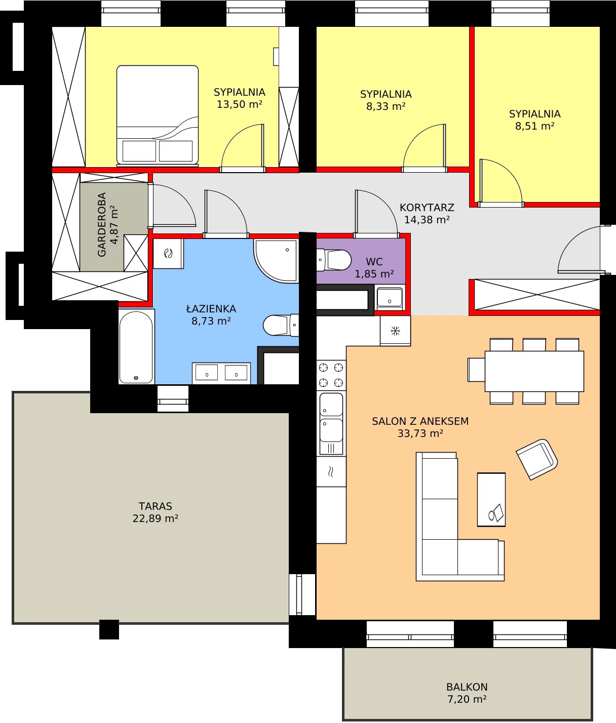 4 pokoje, mieszkanie 93,90 m², piętro 4, oferta nr B4-30, Osiedle Dolina Cisów B4 i B5, Wasilków, ul. Nadawki