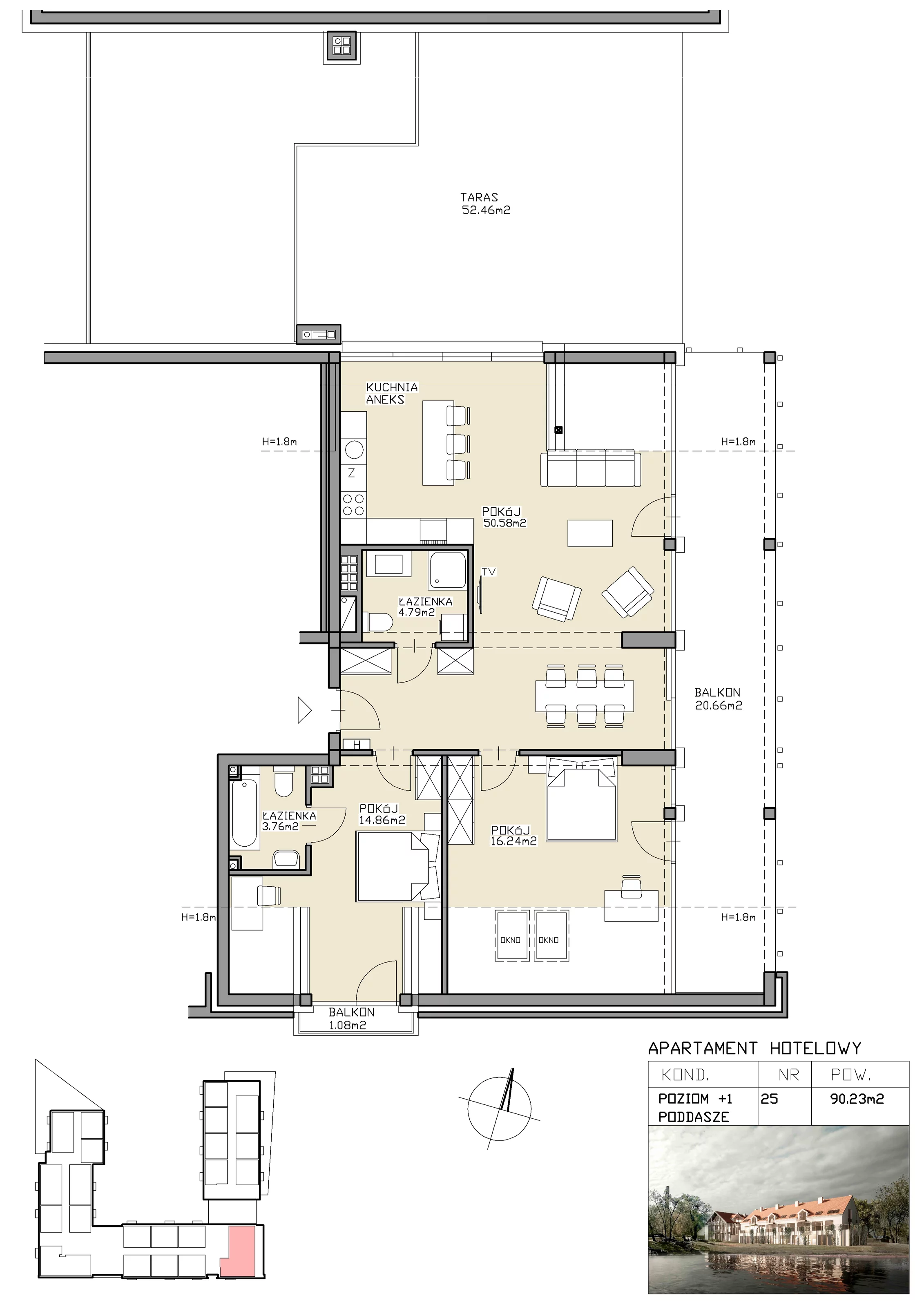 3 pokoje, apartament inwestycyjny 90,23 m², piętro 1, oferta nr 25, Apartamenty Zdrój, Supraśl, ul. Stanisława Konarskiego