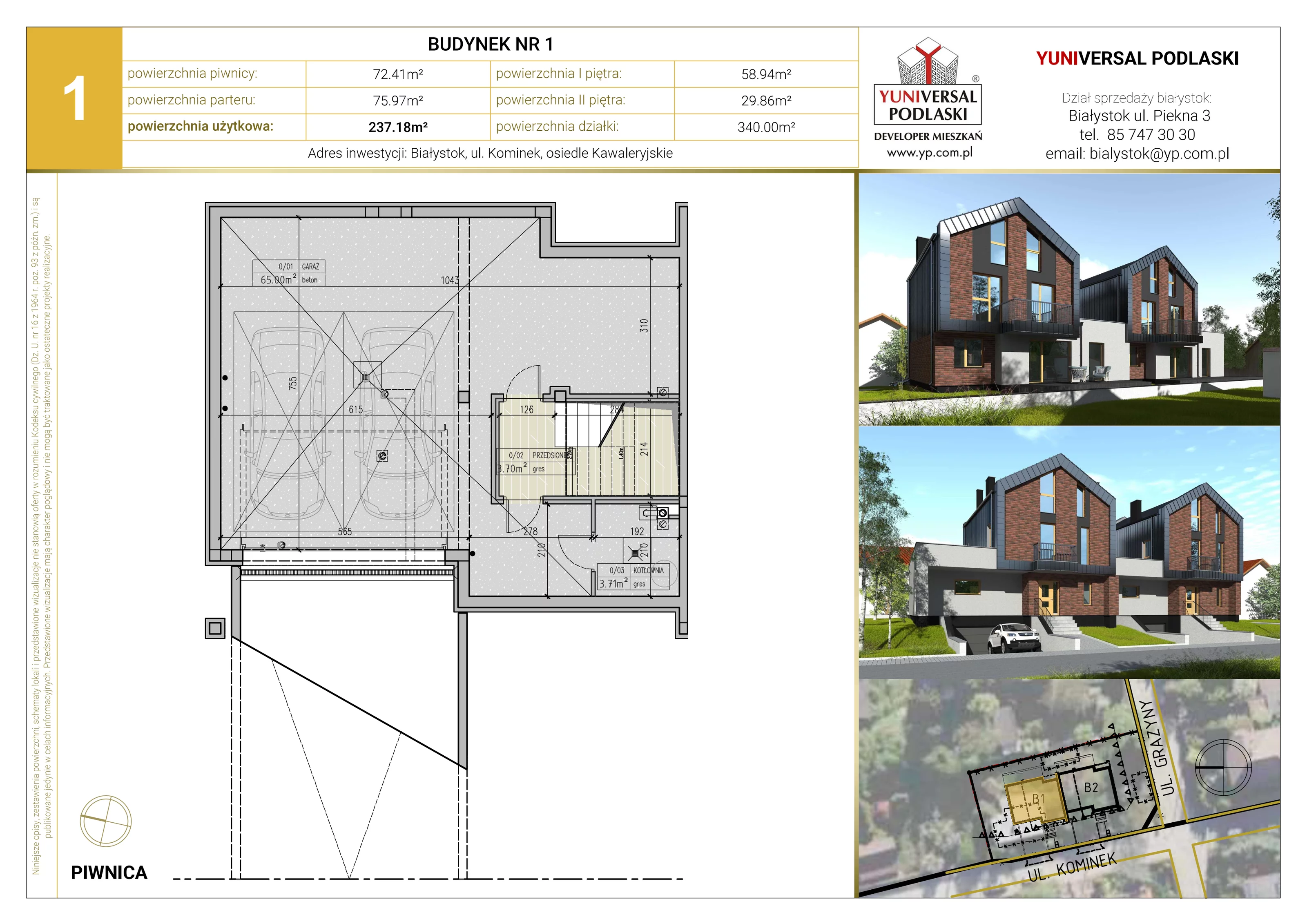 Dom 237,18 m², oferta nr 1, Kominek Nowe Miasto, Białystok, Kawaleryjskie, ul. Kominek 10