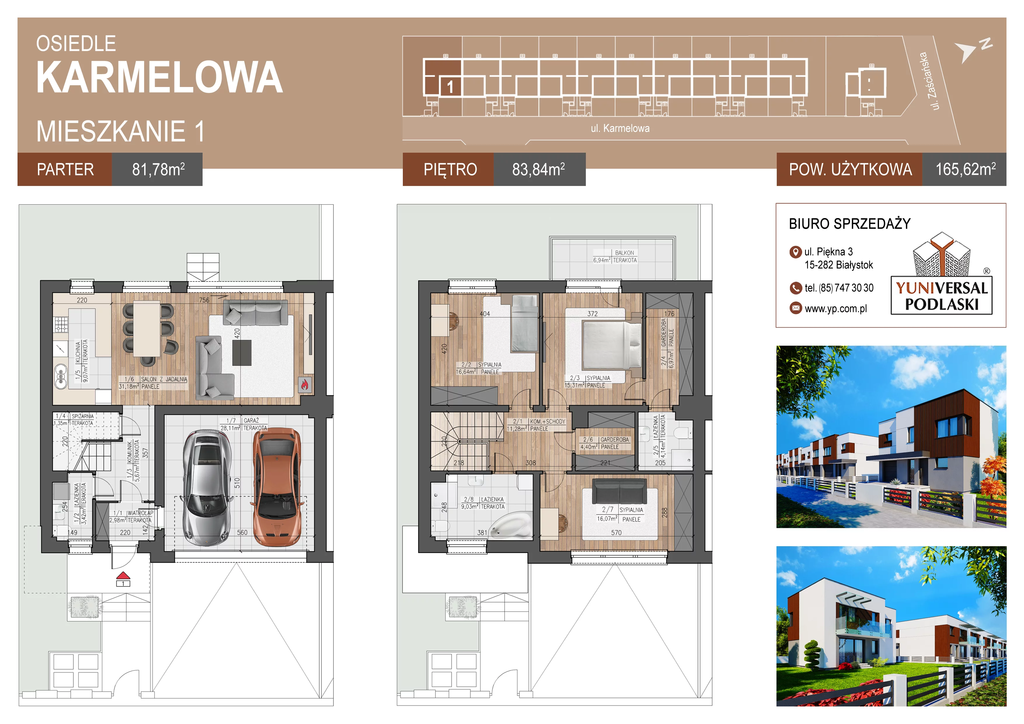 Dom 165,62 m², oferta nr B1, Karmelove, Białystok, Skorupy, ul. Karmelowa