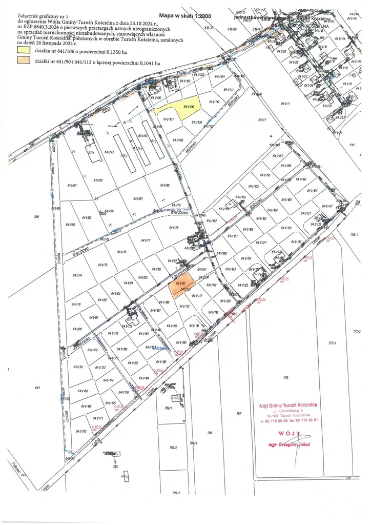 Działka 1 350,00 m², Turośń Kościelna, Akacjowa, Sprzedaż