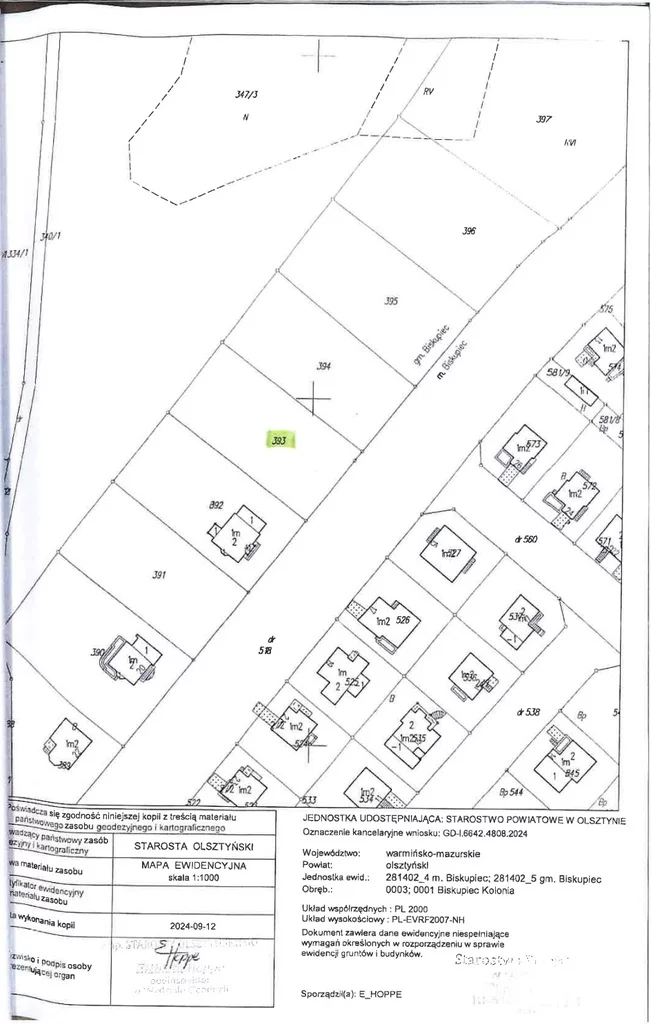 Działka 1 332,00 m², Biskupiec-Kolonia Trzecia, Sprzedaż