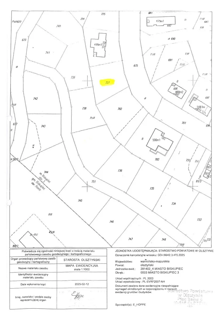 Działka 1 005,00 m², Biskupiec, Harcerska, Sprzedaż