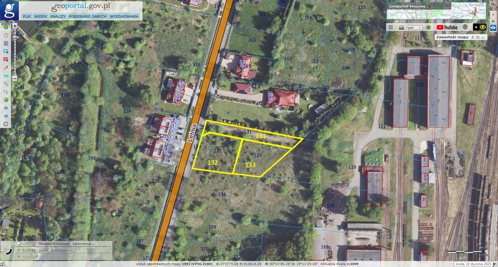 Działka 1 046,00 m², oferta nr , 41122/3186/OGS, Dąbrowa Górnicza, Letnia