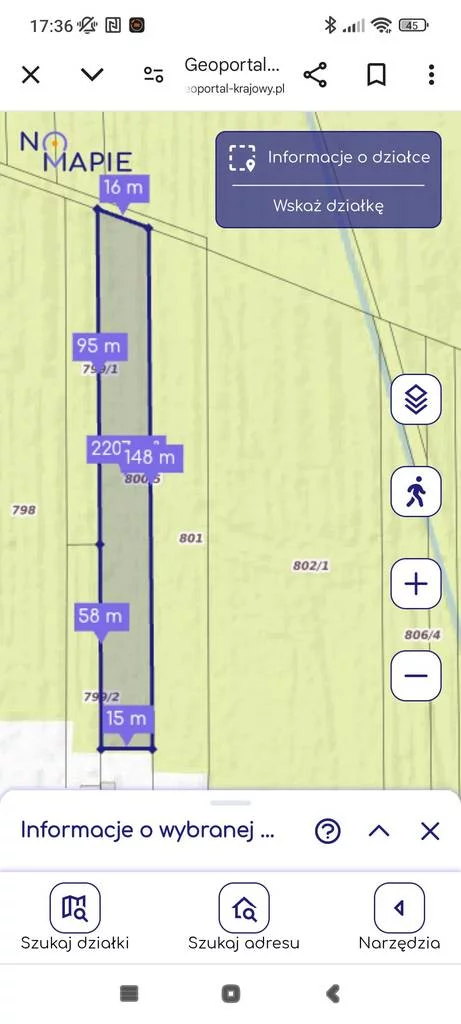 Działka 2 200,00 m², Nadma, Sprzedaż