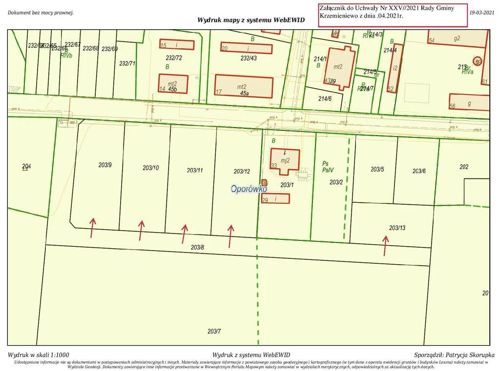 Działka 1 473,00 m², Oporówko, Sprzedaż