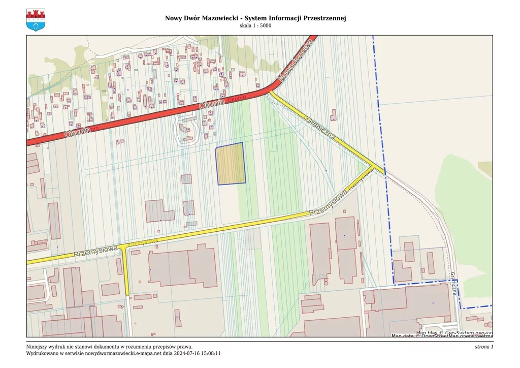 Działka 8 778,00 m², Nowy Dwór Mazowiecki, Przemysłowa, Sprzedaż