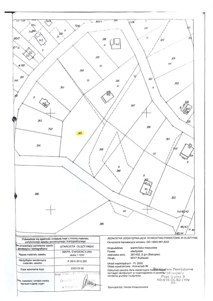 Działka 1 744,00 m², Rukławki, Sprzedaż