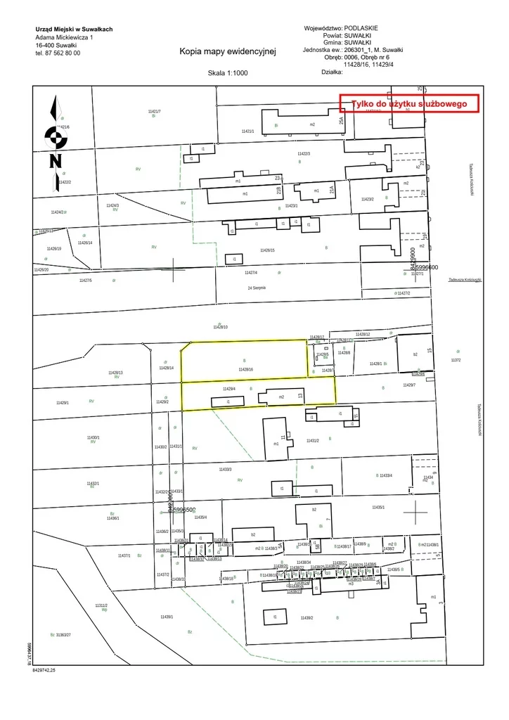 Działka 1 546,00 m², Suwałki, Tadeusza Kościuszki, Sprzedaż