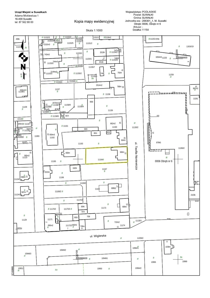 Działka 655,00 m², Suwałki, Teofila Noniewicza, Sprzedaż