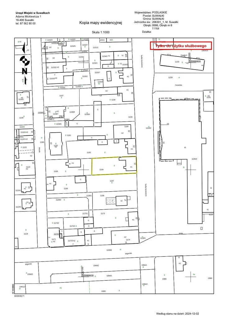 Działka 655,00 m², Suwałki, Teofila Noniewicza, Sprzedaż