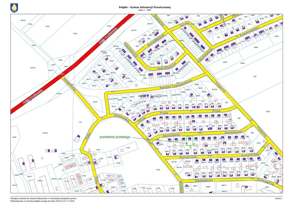 Działka 480,00 m², Pelplin, Żeromskiego, Sprzedaż