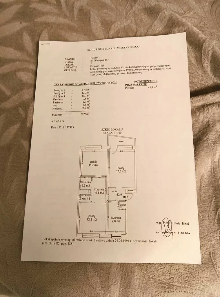 3 pokoje, mieszkanie 63,00 m², piętro 3, oferta nr , 11052/3186/OMS, Poznań, Głuszyna