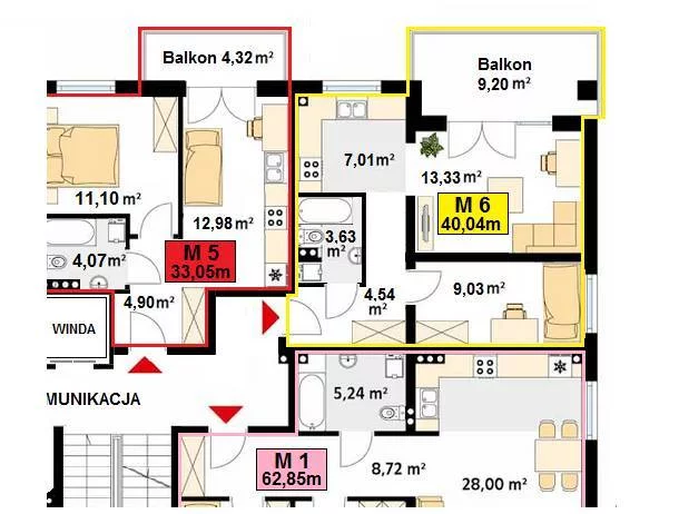 Mieszkanie trzypokojowe 40,04 m², Wadowice, Jasna, Sprzedaż