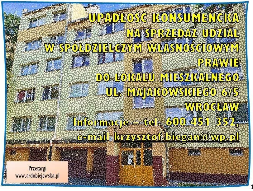 Mieszkanie trzypokojowe 51,93 m², Wrocław, Włodzimierza Majakowskiego, Sprzedaż