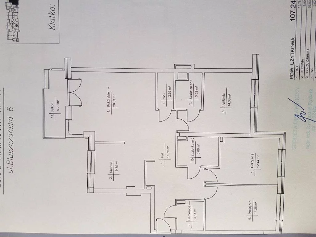 Mieszkanie czteropokojowe 107,24 m², Warszawa, Mokotów, Bluszczańska, Sprzedaż