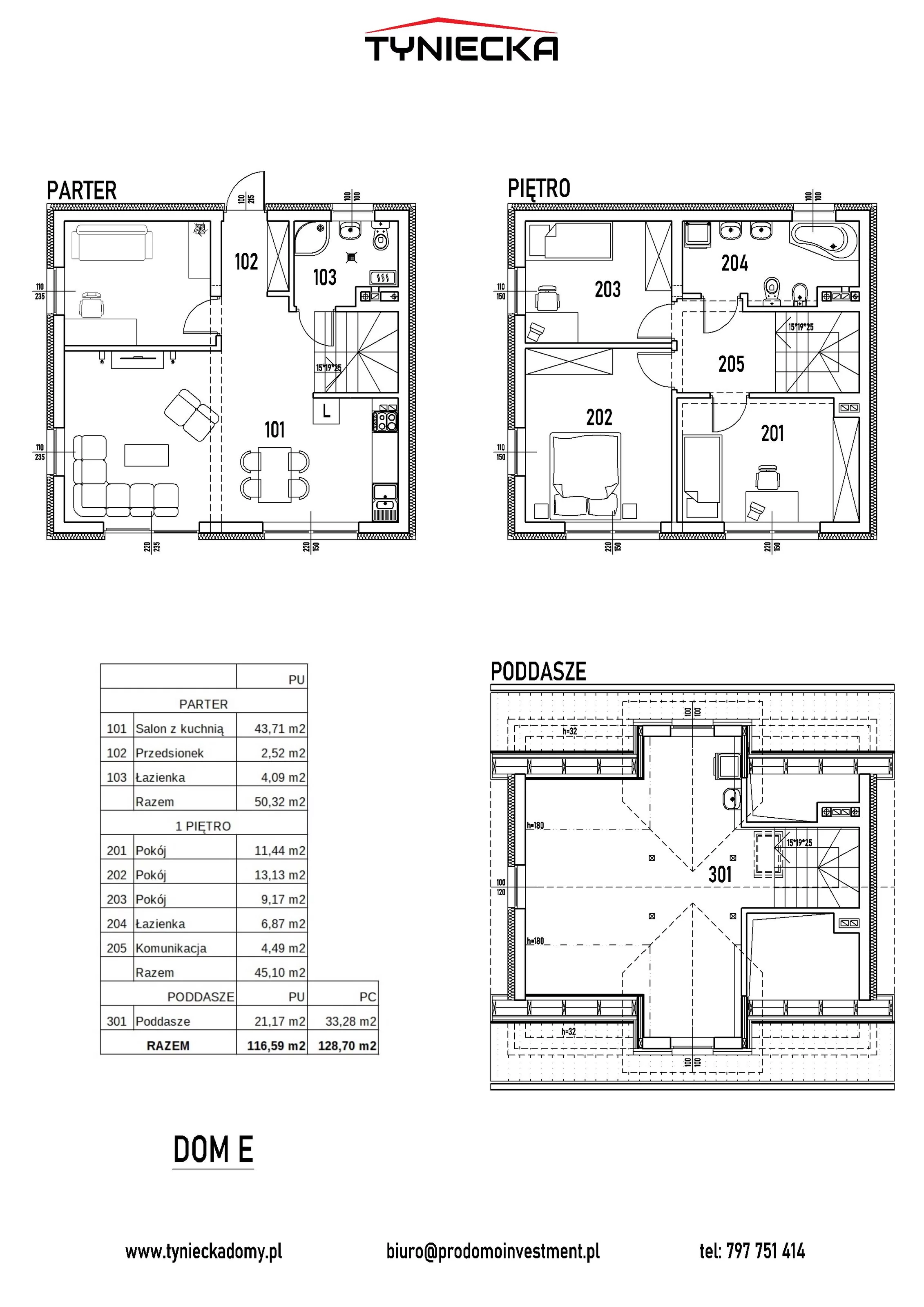 Dom 116,59 m², oferta nr E, Tyniecka, Kraków, Dębniki, Kostrze, ul. Tyniecka 167