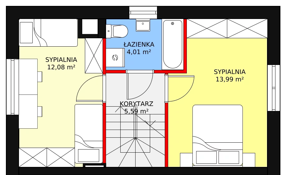 Dom 82,45 m², oferta nr A2, Tyniecka, Kraków, Dębniki, Kostrze, ul. Tyniecka 167