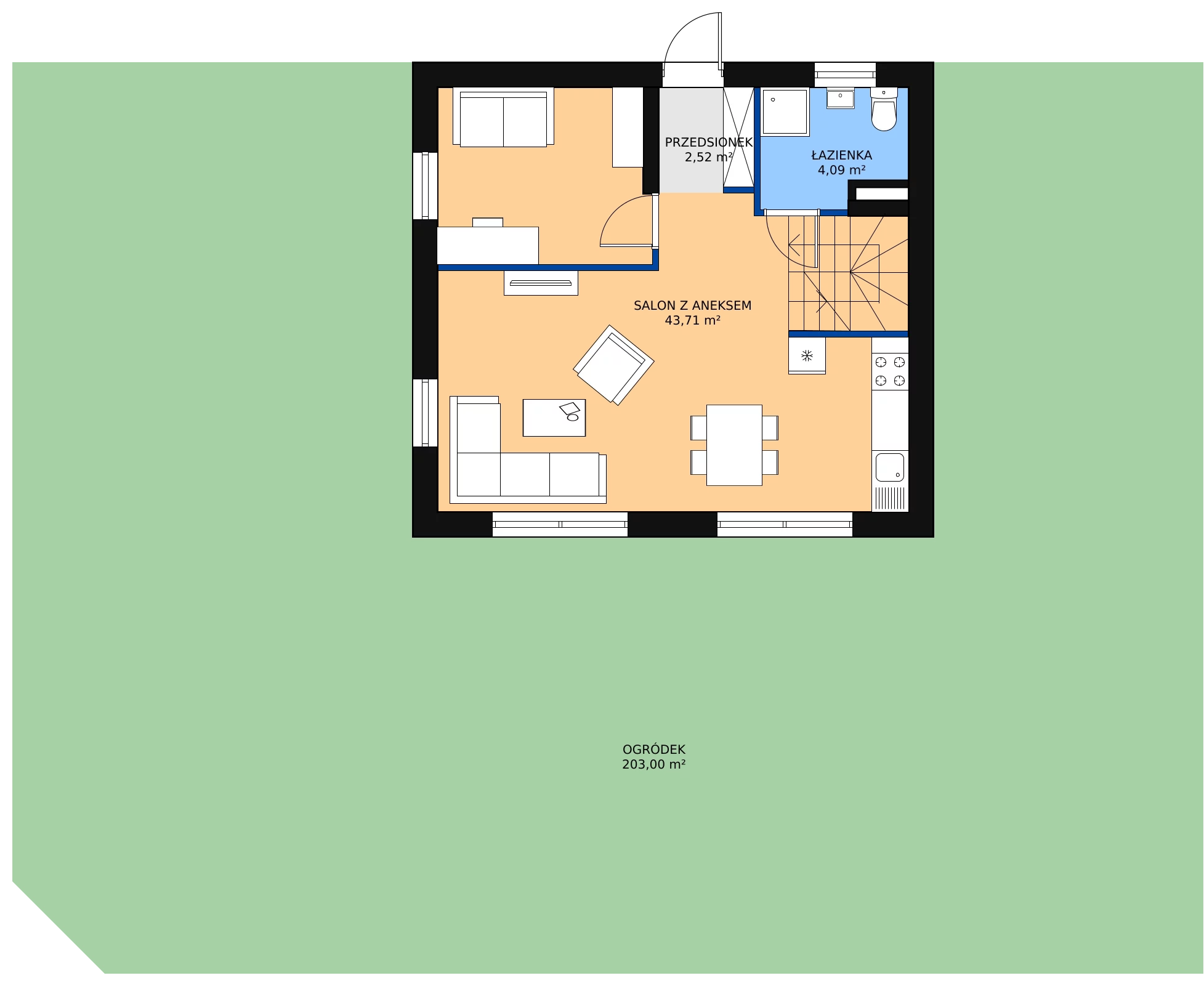 Dom 116,59 m², oferta nr E, Tyniecka, Kraków, Dębniki, Kostrze, ul. Tyniecka 167