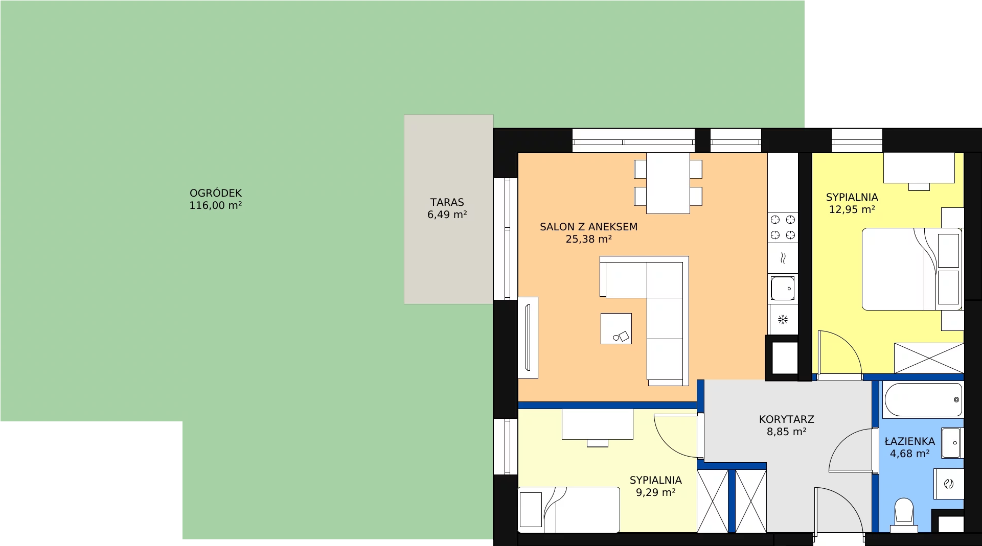 Zalety mieszkania 63.07 m², C5