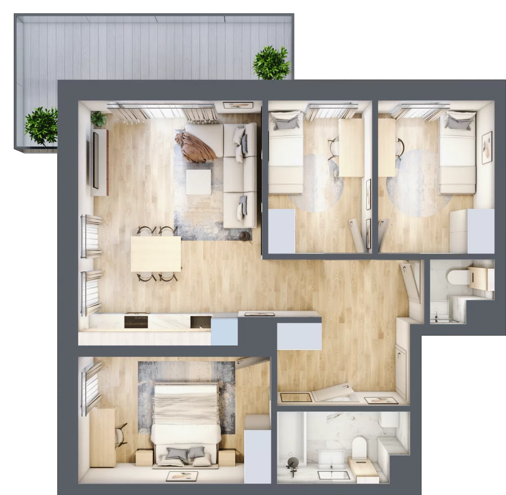 Mieszkanie 71,20 m², piętro 2, oferta nr C16, Enklawa Natury, Łódź, Polesie, Lublinek-Pienista, ul. Pienista 80