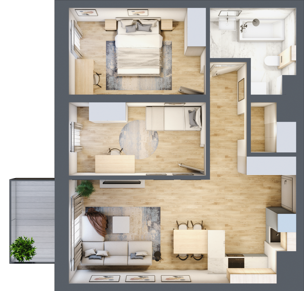 Mieszkanie 64,34 m², piętro 4, oferta nr D75, Enklawa Natury, Łódź, Polesie, Lublinek-Pienista, ul. Pienista 80