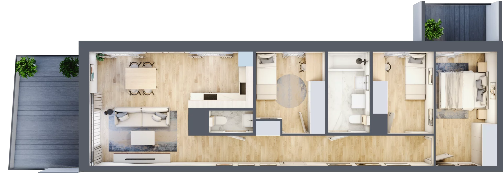 4 pokoje, mieszkanie 71,79 m², piętro 1, oferta nr B/36, Dworzysko Park, Rzeszów, Przybyszówka, ul. Technologiczna