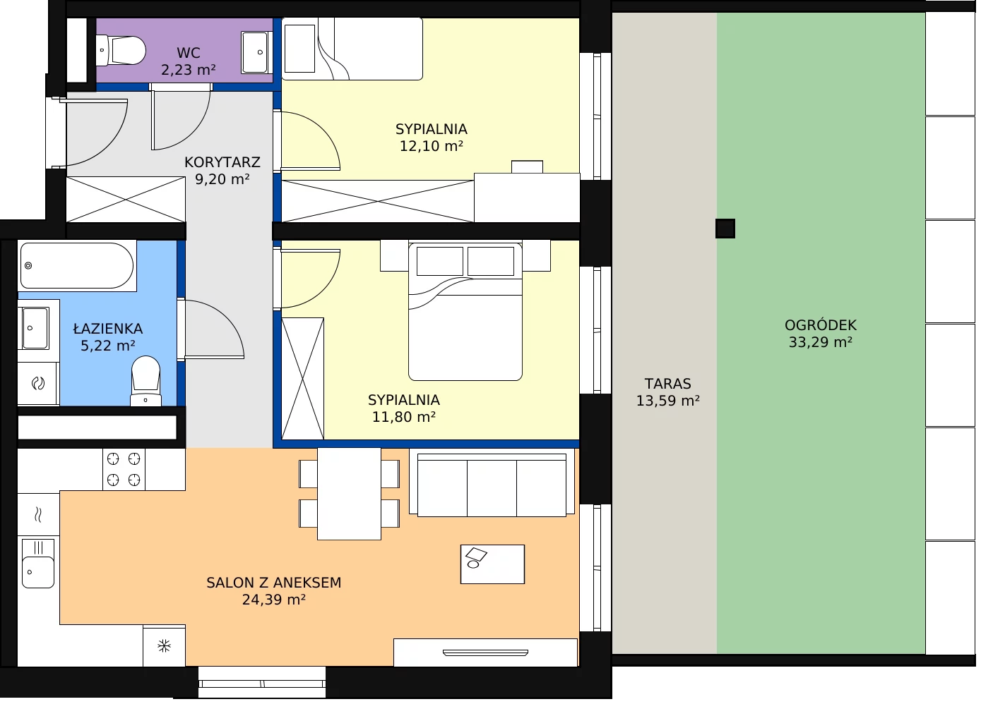 Zalety mieszkania 65.09 m², D/004