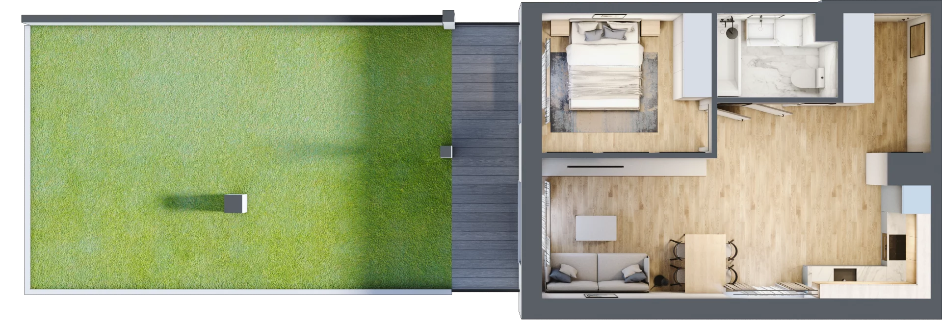 2 pokoje, mieszkanie 46,94 m², piętro 1, oferta nr D/012, Dworzysko Park, Rzeszów, Przybyszówka, ul. Technologiczna